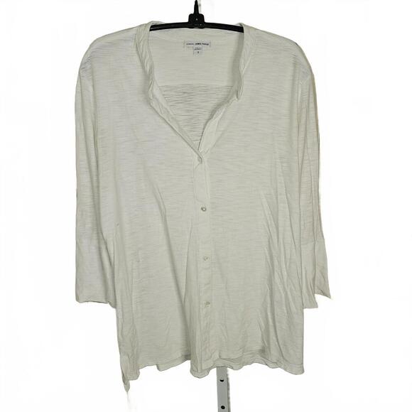 James Perse Standard White Button-Up Blouse, Size 3 - Picture 1 of 3